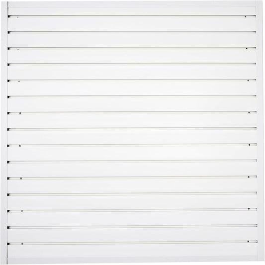 Slatwall Panel Garage Organizer Heavy Duty Wall Mounted, PVC Slat Panels Home Storage System, Tool Organization Peg Board 4ft by 4ft (White)