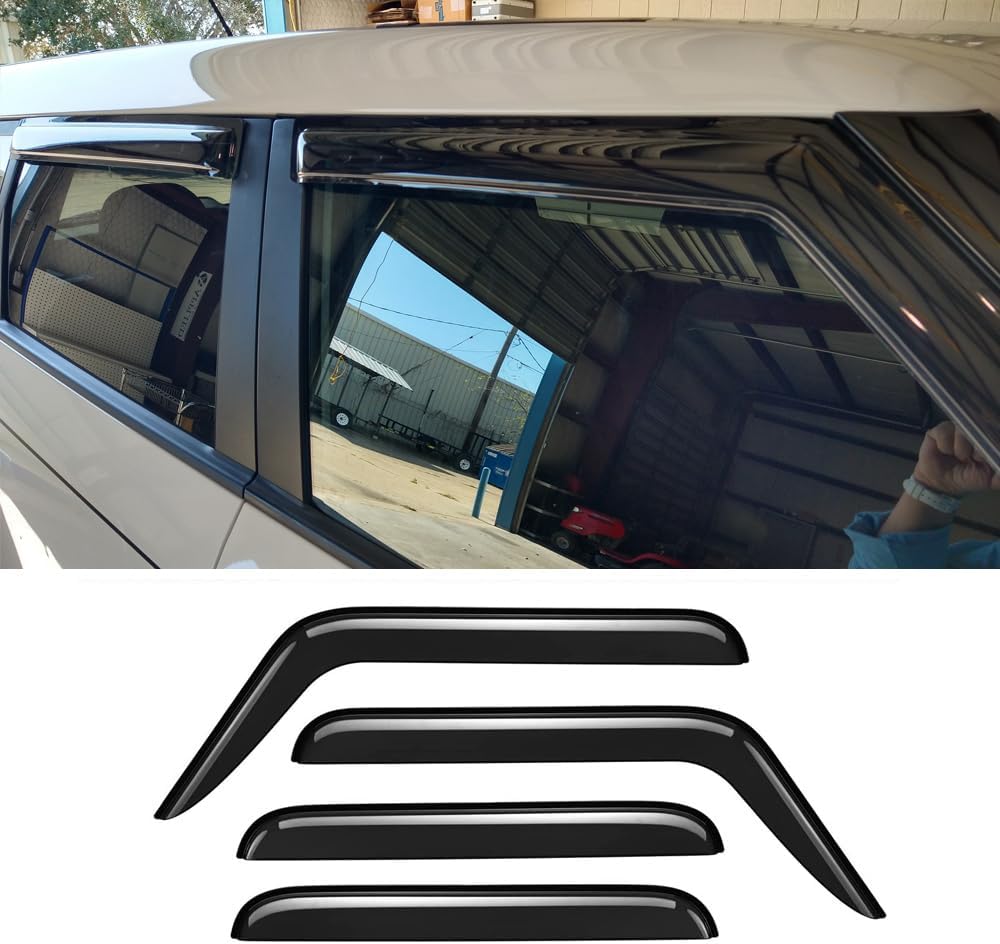 94367 Sunproof Waterproof Side Window Wind Deflector, 4pcs Protective Replacements Rain Guards Set, Window Visor fit for 2014-2019 Kia Soul