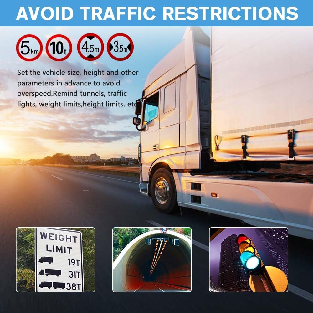 GPS Navigator for Car Truck 7 inch Touch Screen,2025 North America Maps Free Lifetime Updates,Turn-by-Turn Voice Guidance, Speed & Red Light Warning