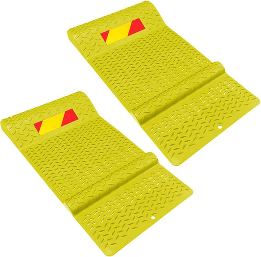 Electriduct Pair of Plastic Parking Mat Guides for Garage Vehicles, Antiskid Car Safety Park Aid - Yellow
