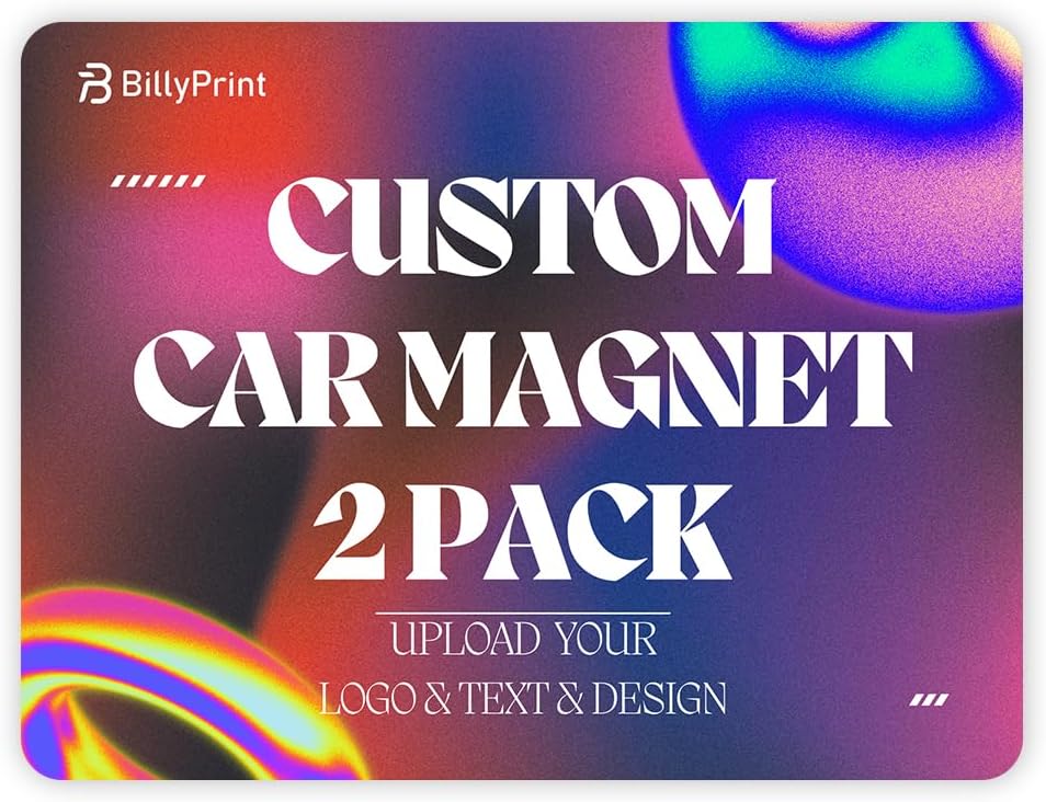 Custom Car Magnet for Business 2-Pack Vivid Printing Reflective Fade-Resistant Material Car Advertising Sign Personalized Magnetic Sheets for Vehicles Multi Size 18x24in