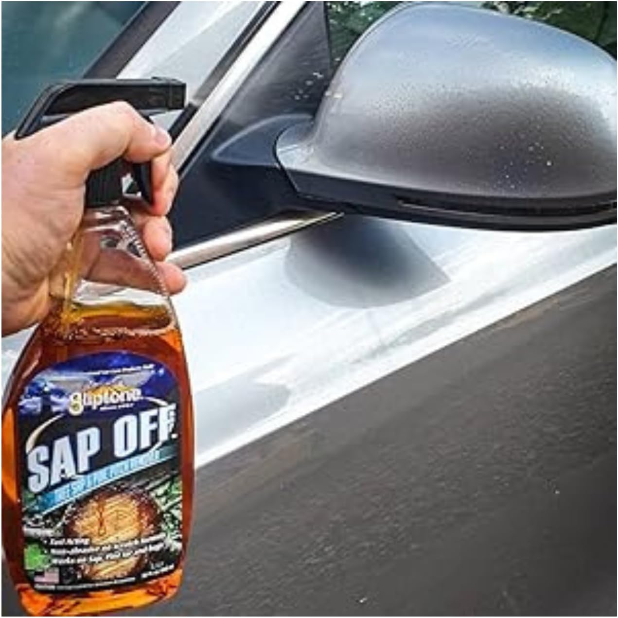 Sap Off, Fast-Acting Sap, Pine Tar & Bug Remover Spray, 22 Fl Oz, Non-Abrasive Formula Safe for Paint, Glass & Plastic, Removes Dried-On Sap, Tar, and Bug Residue Quickly