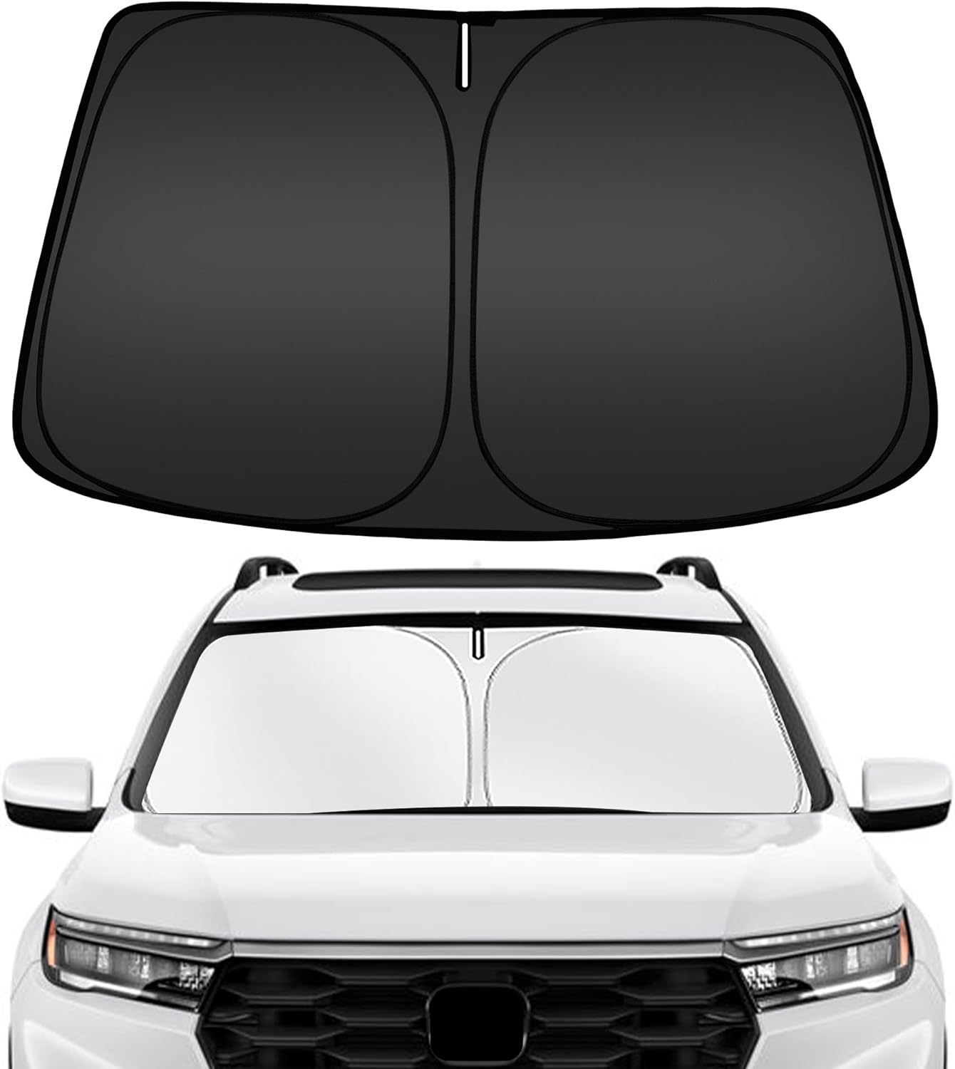 ARISMOTOR Windshield Sun Shade for Honda Pilot 2016-2024, Custom Fit Foldable Front Window Sunshade Sun Visor Protector, Block UV Rays Keep Your Car Cooler