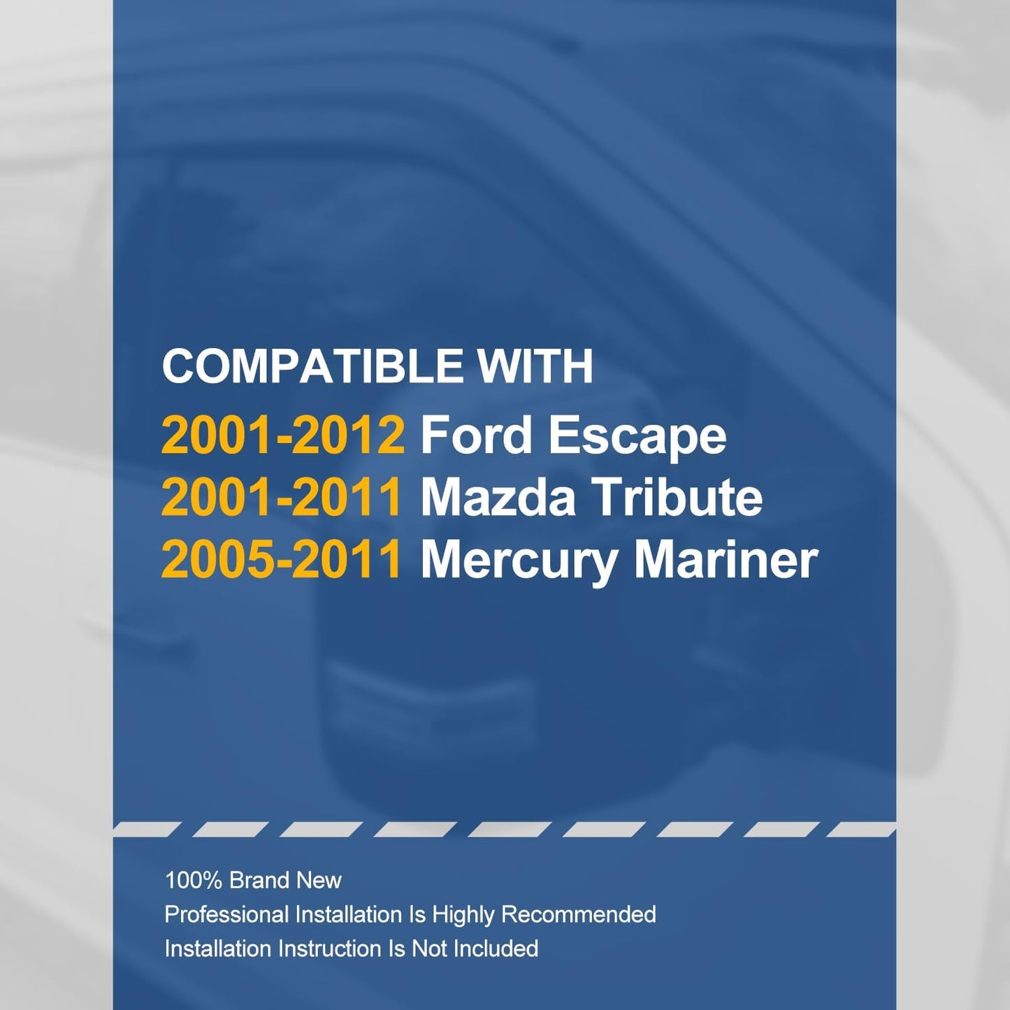 Auto Dynasty Set of 4 Carbon Fiber Pattern Window Visors Compatible with 2001-2012 Ford Escape Mazda Tribute Mercury Mariner, Tape-On Rain Guards Shield Vent Shade Deflector Glossy Black