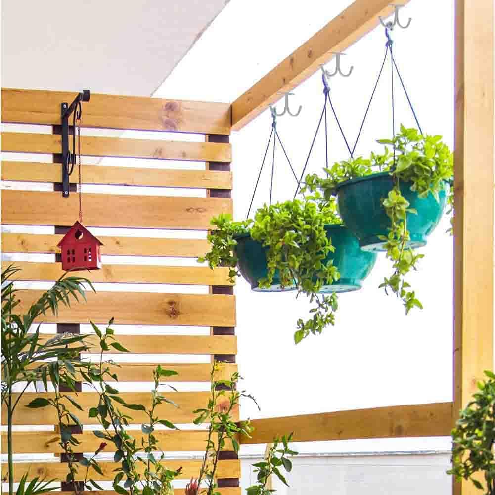 haowei Hanging Hooks from Ceiling, Set of 10 Under Shelf Hook, Robes, Coats, and Clothes in The Closet, Bathroom, Kitchen, and Garage (Black)