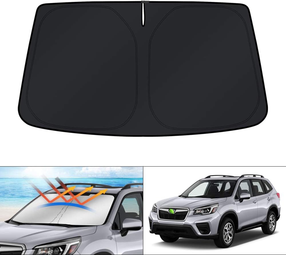 KUST Windshield Sun Shade for 2019-2024 2025 Subaru Forester Accessories, Custom Fit SUV Car Front Sunshade Window Sun Visor Protector Foldable Blocks UV Rays Keep Your Car Cooler