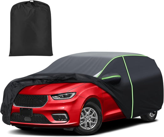 Mixsuper Liner Car Cover for Chrysler Pacifica 1999-2026, 7 Layers Waterproof Car Cover Accessories for Pacifica with Zipper Door, Windproof Straps, Reflective Strips, Anti-UV, All Weather