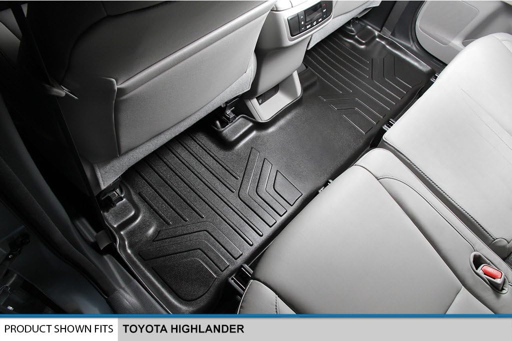 MAXLINER All Weather Custom Fit 2 Row & Cargo Liner Behind The 2nd Row Floor Mat Liner Set Compatible with 2014-2019 Toyota Highlander