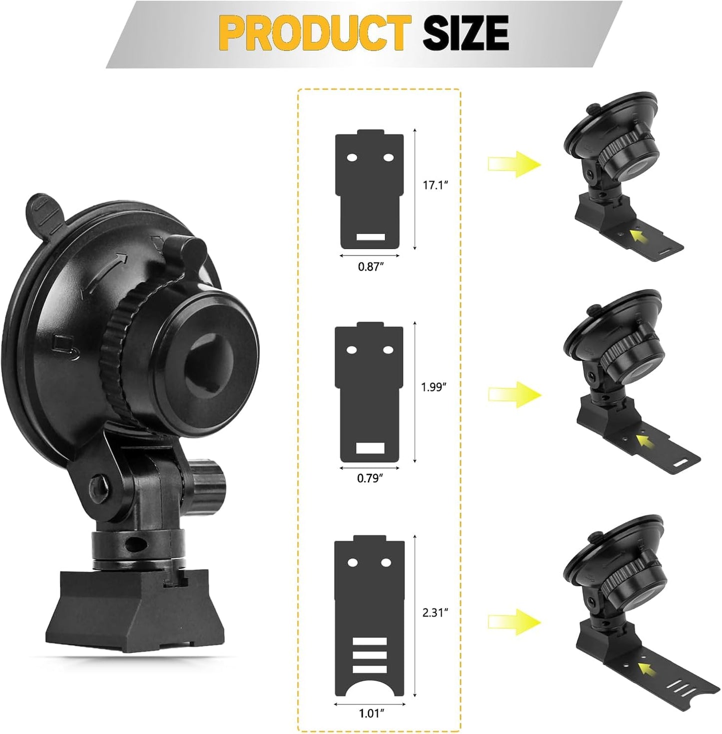 Xislet Radar Detector Mount for Car Truck Vehicle Sedan Windshield Super Suction Dash Cup Mount Compatible with Cobra RAD 380 450 480i Escort Passport 9500/R1 R2 R3 R4 R7 DFR5 DDR7