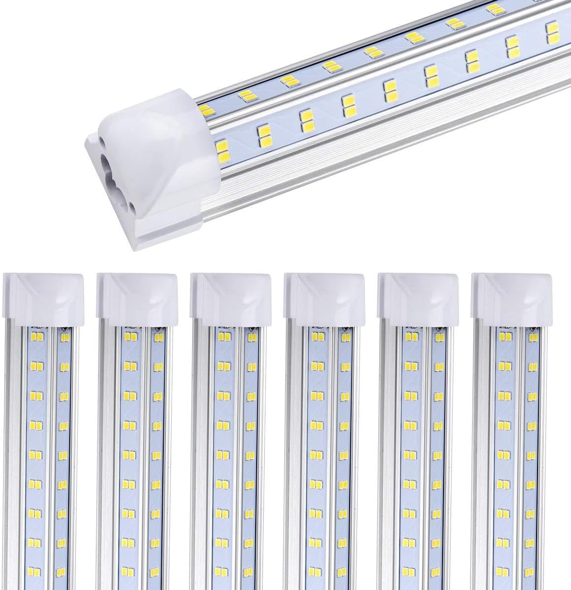 4FT LED Shop Light, 25 Pack, 60W 6000K 9500LM Clear White, Linkable Integrated V-Shape for Shop Garage, Warehouse