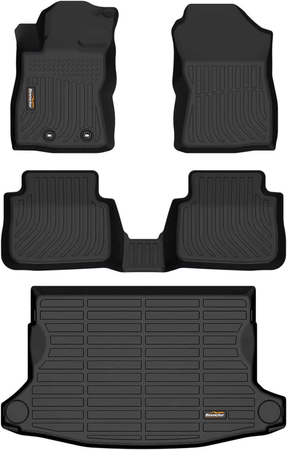 Binmotor-Floor Mats & Cargo Liner for Subaru Crosstrek 2024 2025, for Subaru Impreza 2024-2025, All Weather Car Mats for Crosstrek Accessories-Black