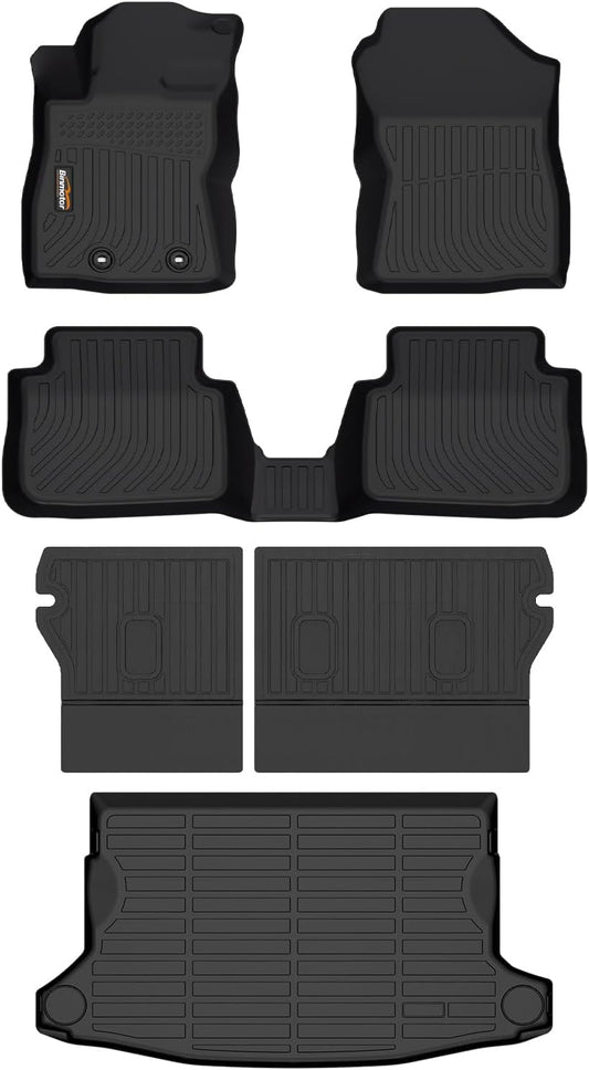 Binmotor-Floor Mats & Cargo Liner & Back Seat Protector Mats for Subaru Crosstrek 2024-2025, for Subaru Impreza 2024-2025, All Weather Car Mats for Crosstrek Accessories-Black