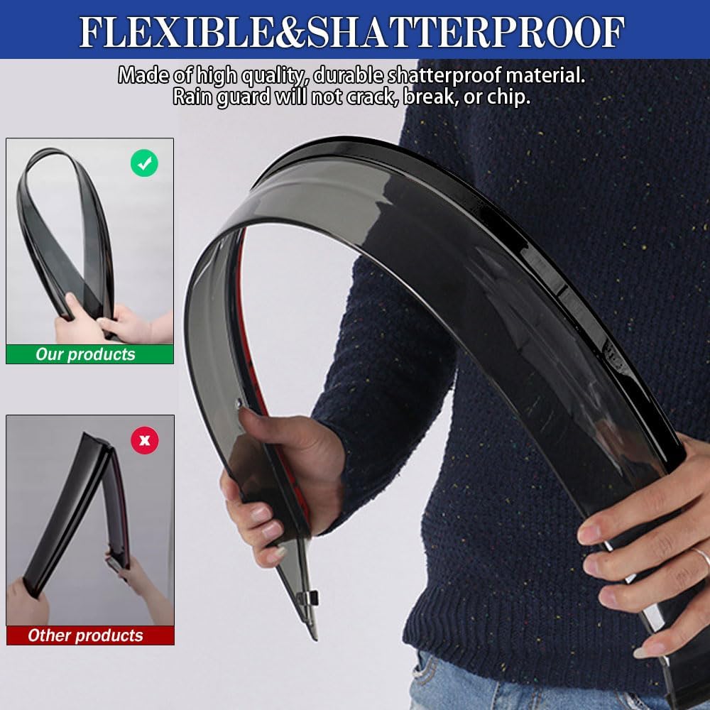 Rain Guards for Mazda 5 2006-2015, Tape-on Side Window Deflectors for Mazda 5, Window Visors for Mazda Cars, for Mazda Car Accessories 4 Rain Guards ＆ 2 Car Coasters