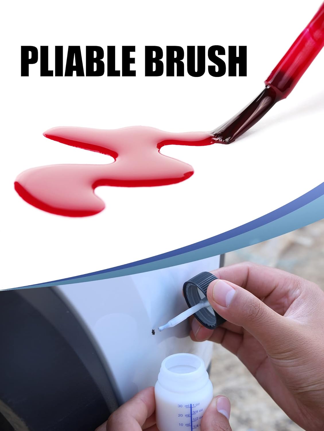 Lichamp Touch Up Paint Container, 25pc 1 oz and 25pc 2 oz Paint Touch Up Bottles with Brush, 1 Ounce (30ml) and 2 Ounce (60ml) A350TP