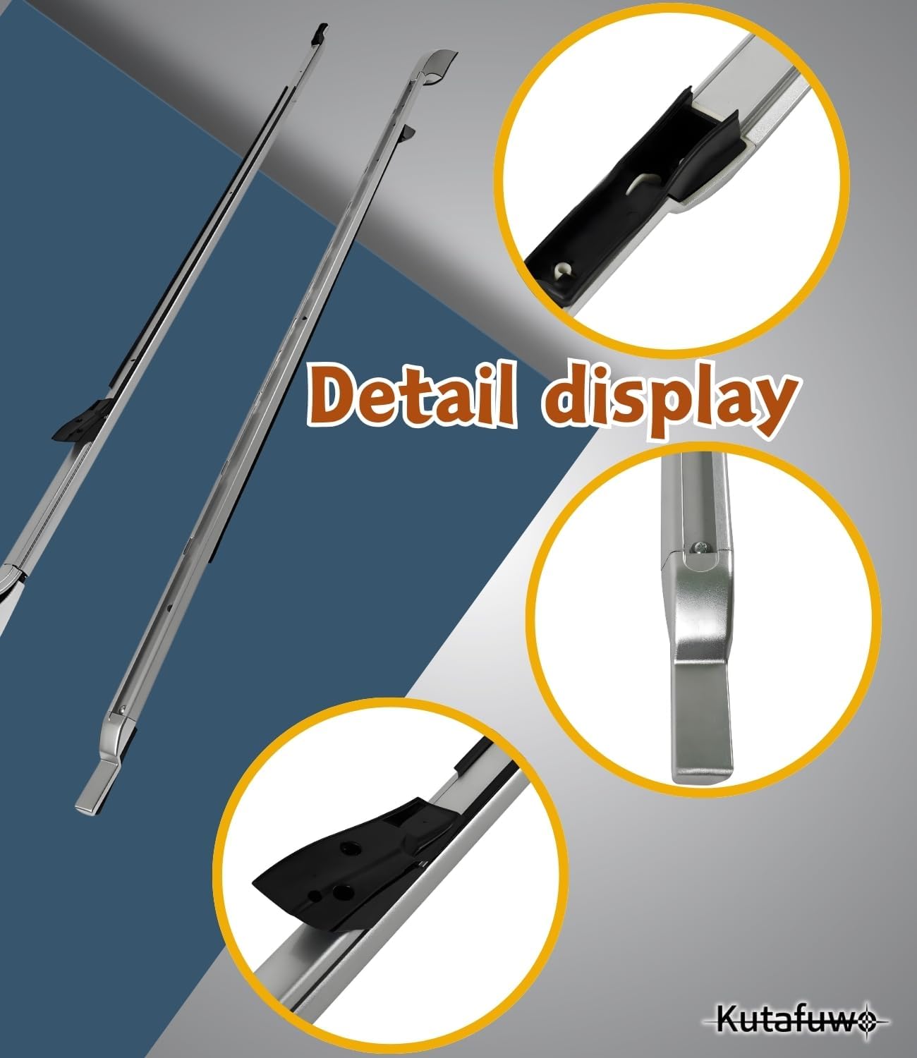 Roof Rack Side Rails Compatible with Land Rover Discovery 4 2005-2016 Models，Luggage Rack Silver Aluminum Cargo Management Car Accessories