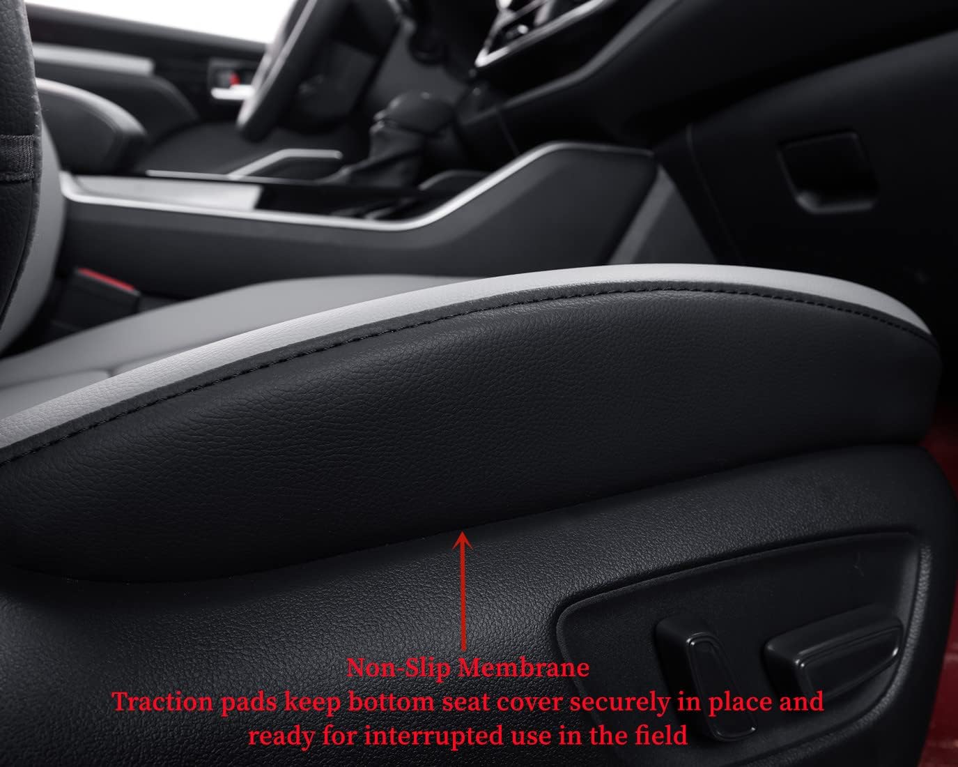 coverdream Custom Seat Covers Compatible with Select Toyota Camry Hybrid 2012 2013 2014 2015 2016 2017 Models - Leatherette (Black/Gray,Full Set)