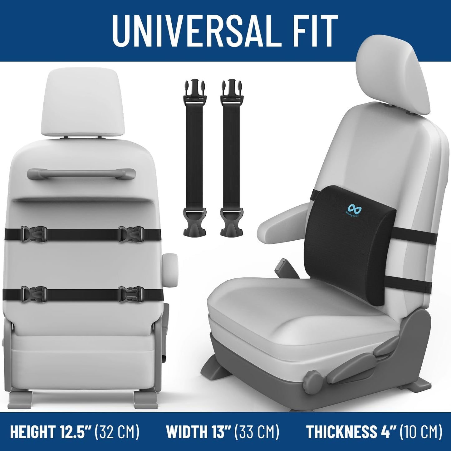 Everlasting Comfort Doctor Recommended Memory Foam Seat Cushion for Office Chairs & Car Seat - Ergonomic Office Desk Accessories for Tailbone Pain Relief, Sciatica & Back Support