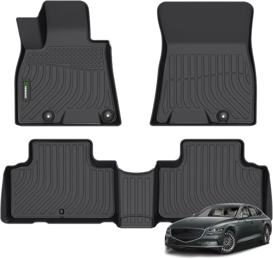 ANBINGO®-Floor Mat for Genesis GV80 2021-2026 5 Seats,TPE All Weather Protection GV80 Car Floor Liners Front & Rear Row Waterproof GV80 Accessories