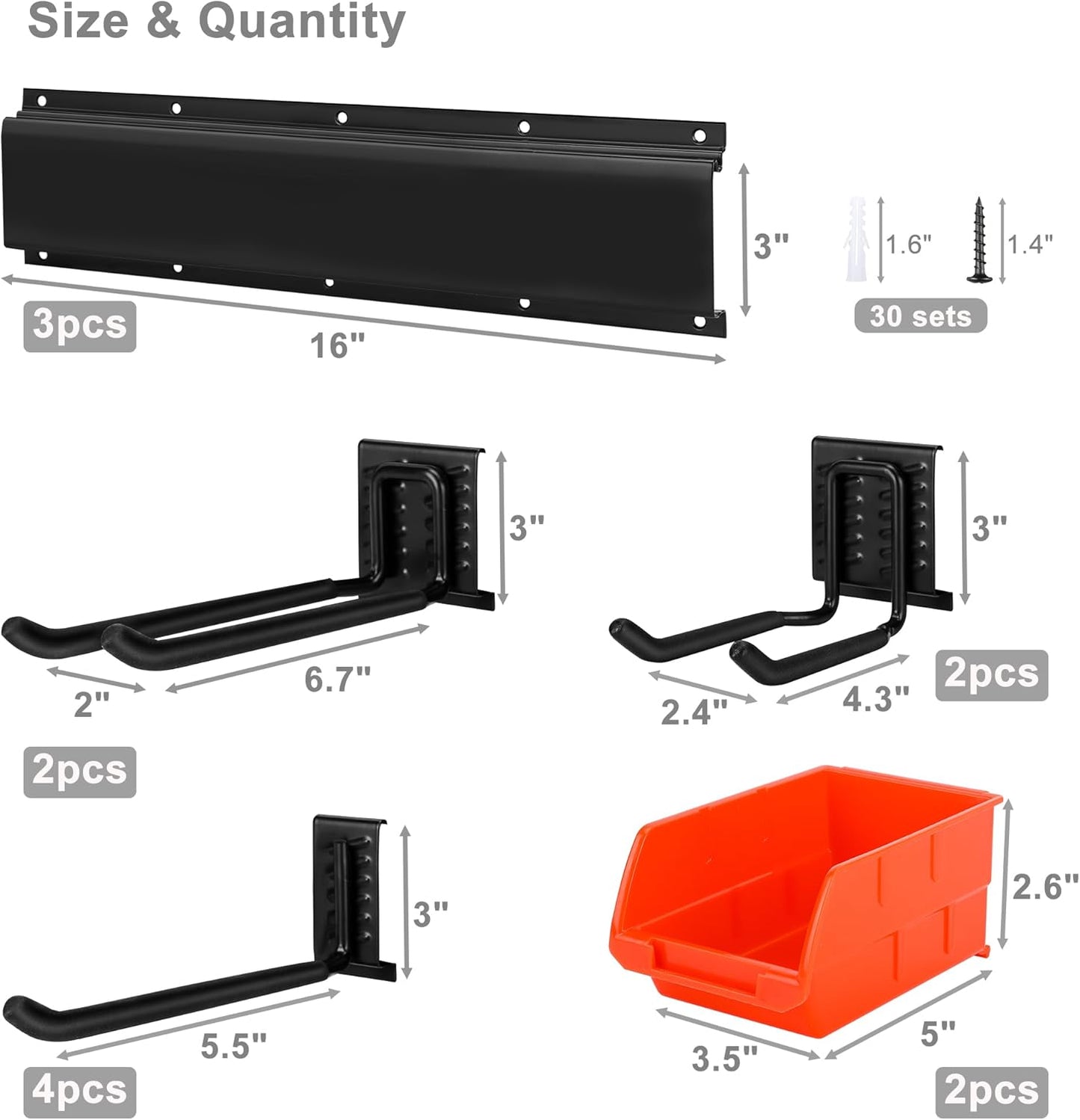 Garage Tool Organizer and Hanging Storage Rack, Heavy Duty Hooks for Organizing Various Tools in Shed, Garden, Yard