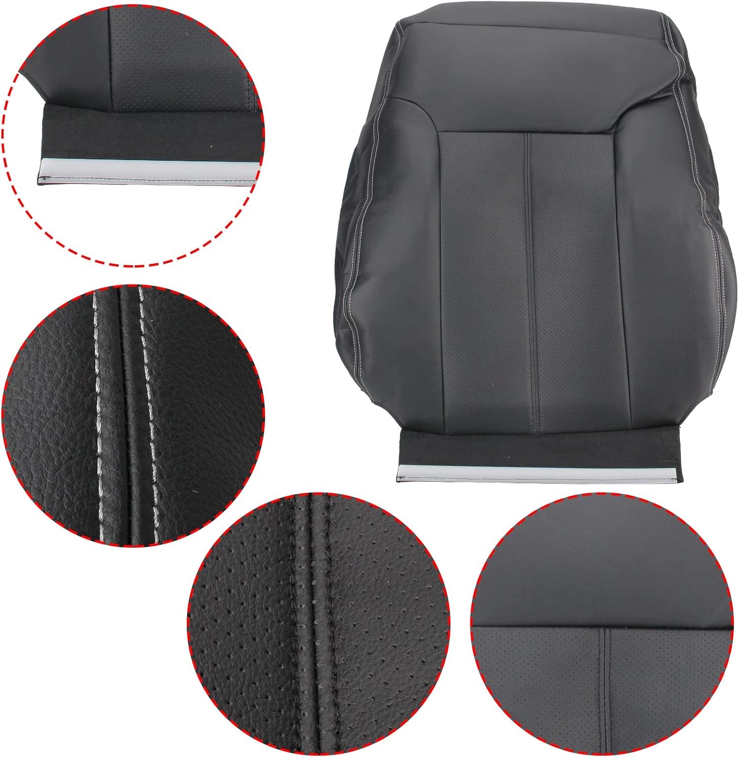 AUTOKAY Car Seat Covers for Ford Ford F250 F350 F450 F550 11-16, 4 Pcs Waterproof Faux Leatherette Cushion Cover Front Bottom & Top Back Synthetic Leather Seat Cover Black