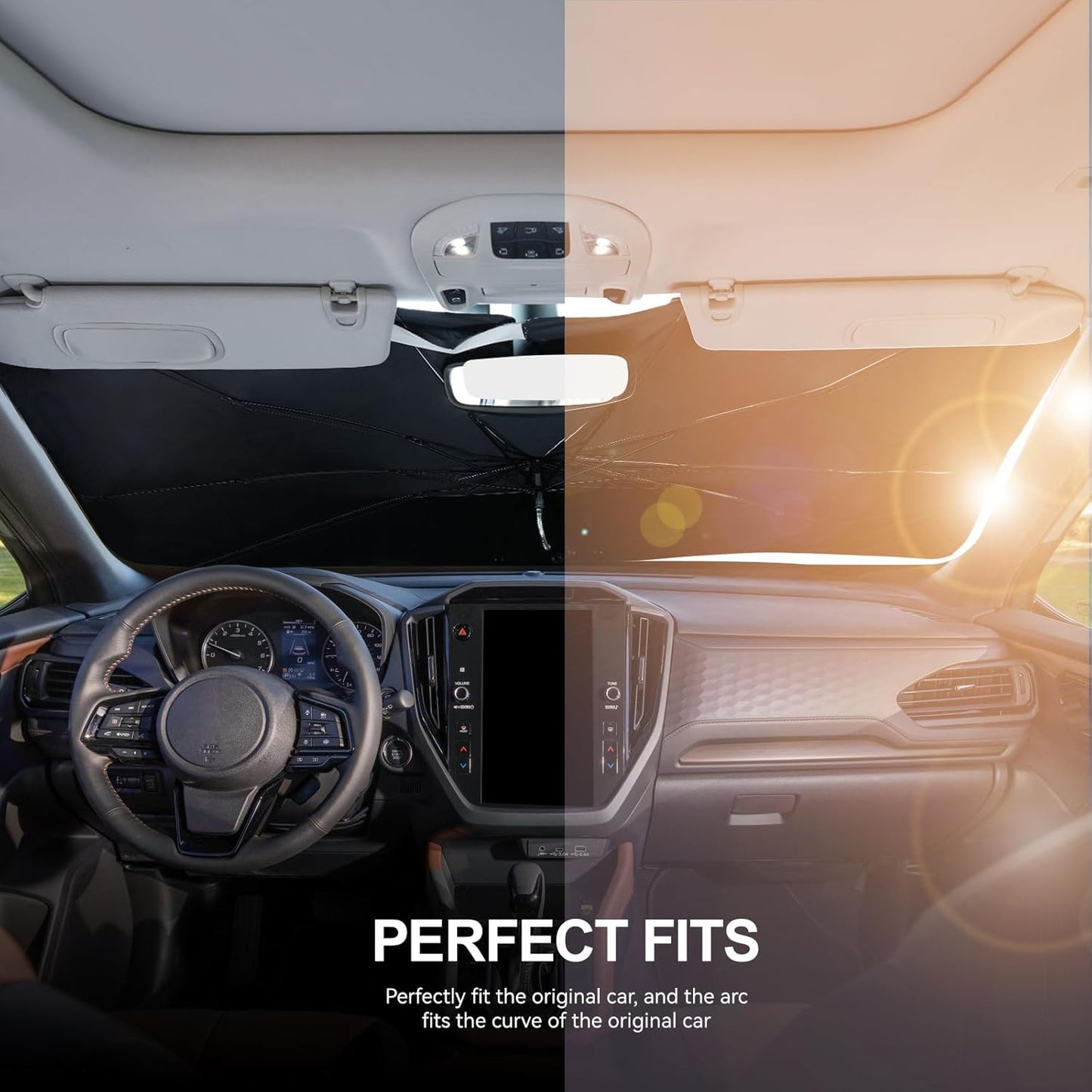 2019-2024 Upgraded for Subaru Forester Sunshade, Portable Foldable Sunshade Accessories, [Nano Ice Crystals Coating] UV Protection, Keeps Interior Cool (for Subaru Forester 2019-2024)