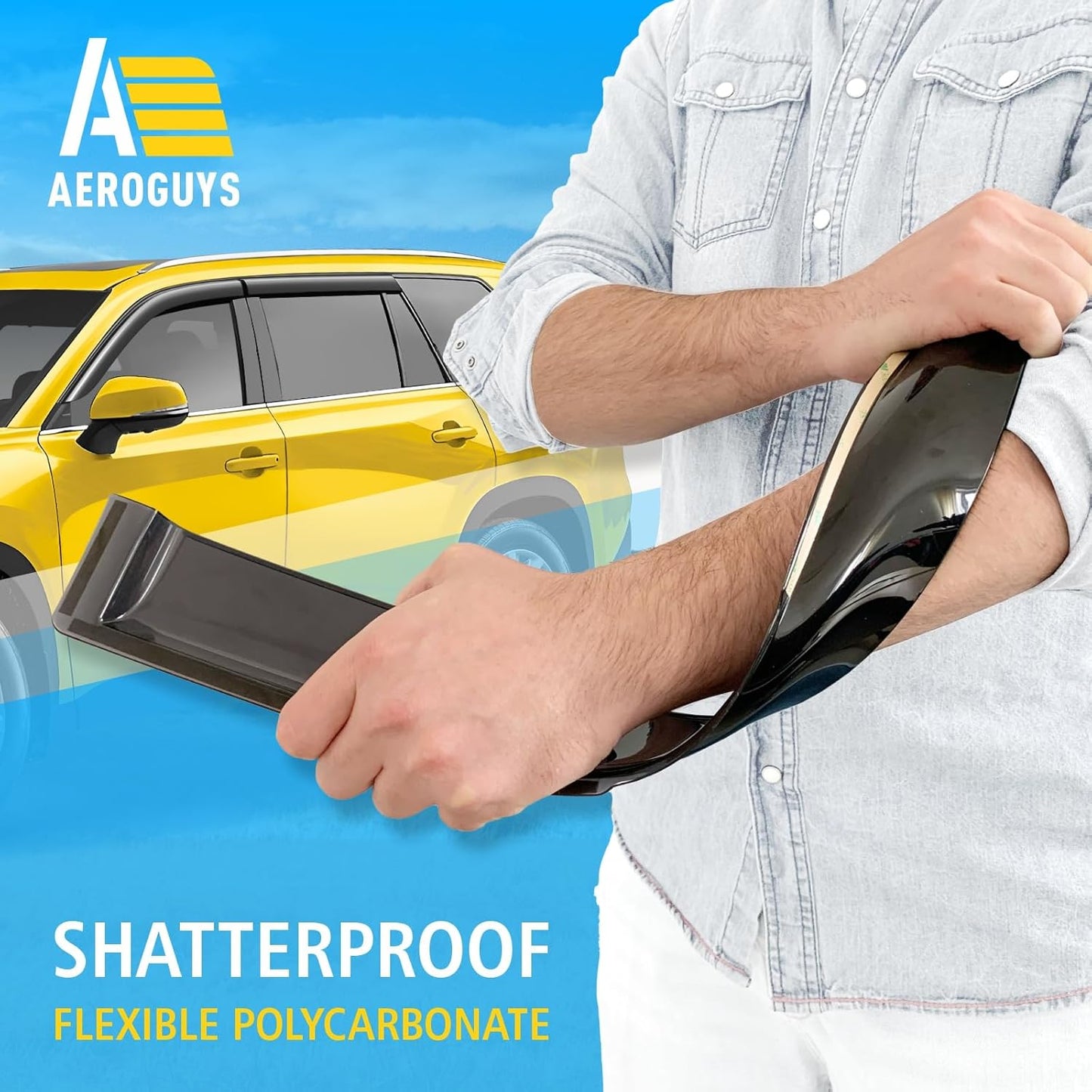 Extra Durable Window Deflectors Tape-On Window Visors Rain Guards Fit for Toyota Grand Highlander 2024-2025, Sun Visors, Wind Vent for Shades, Exterior Car Accessories - 4pcs. AG0879