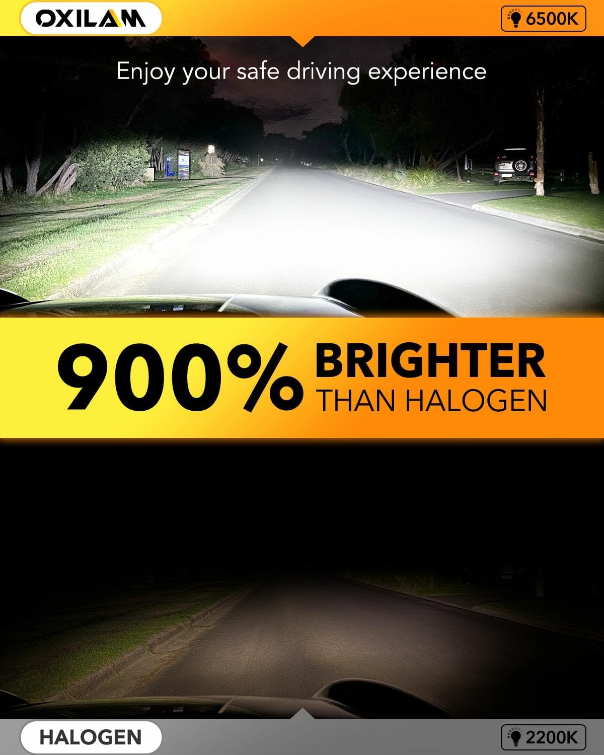 OXILAM 9005 9006 LED Bulb Combo HB-3 HB-4 Bulbs, 80000LM 900% Ultra-Bright, 5 Min Quick Install, 20 Years Lifespan, No Flicker, Plug and Play, Pack of 4