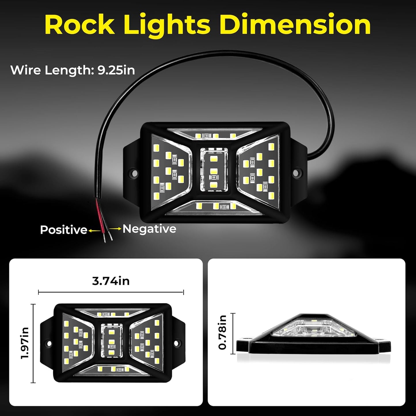 8 Pods 216 LEDs White Rock Lights with 11yd/10M Extension Wire, 6000K Super Bright Underglow Light, Waterproof IP67, 360° Full Angle Illuminate Rock Lights for Trucks Jeep UTV ATV SUV Boats