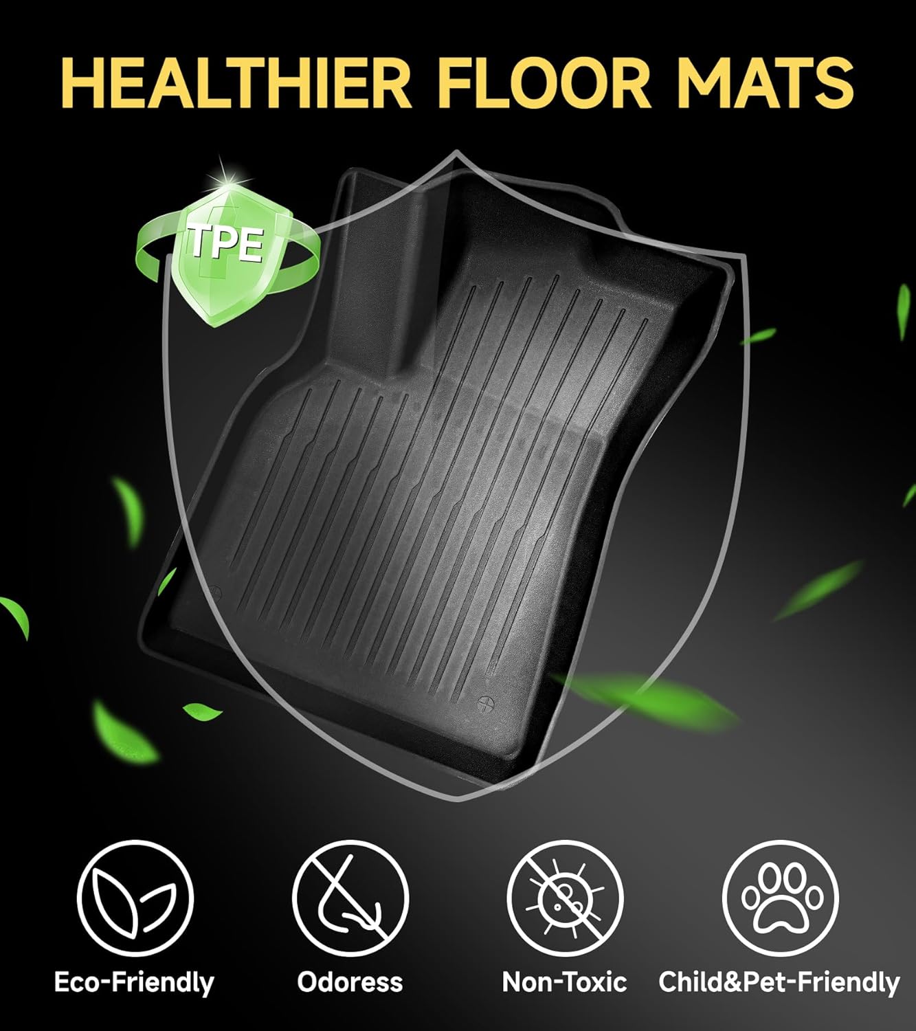 Full Set Floor Mats for New Tesla Model Y 2025 2026 Juniper(Rear with Screen) All Weather Floor Mats(5-seat), Tesla Y Frunk Trunk Mat Rear Cargo Liner,Tesla Model Y Accessories 2026(6 PCS)