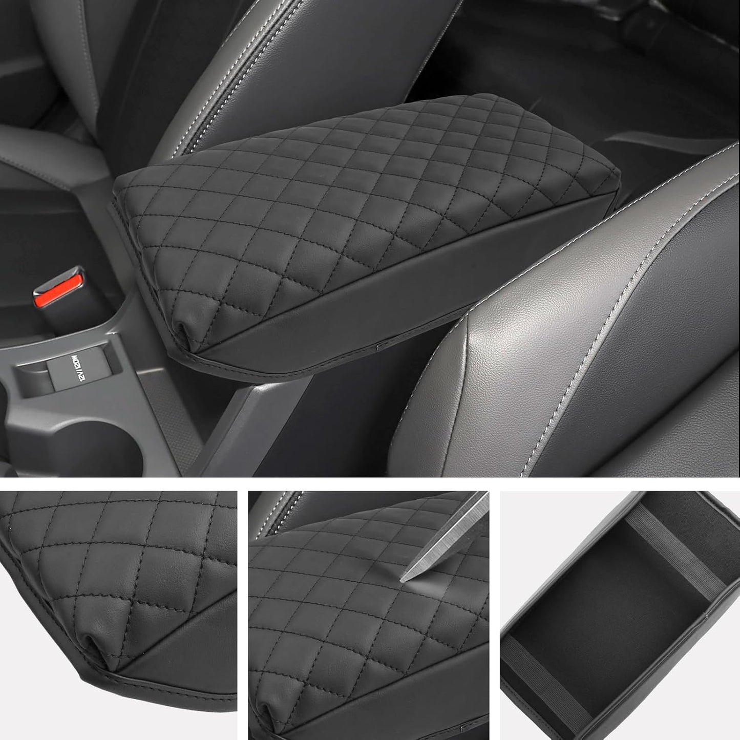SXCY for 2024 2025 Crosstrek Armrest Cover (Thickened) for Subaru Crosstrek 2025 Accessories 2024 2025 Crosstrek Center Console Cover 2025 Crosstrek Middle Console Cover (Checked Pattern)
