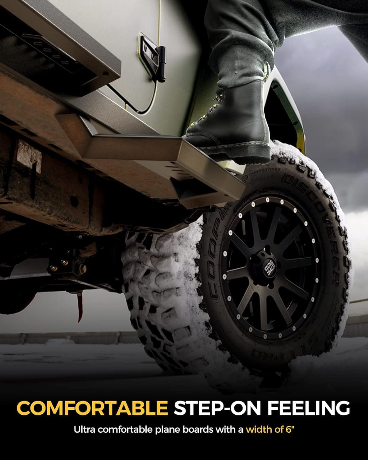 KYX Running Boards Compatible with Ford F250 F350 SuperDuty Crew Cab 1999-2016, A Pair 6 inches Car Door Side Step Rails Truck Boards Side Steps Nerf Bars