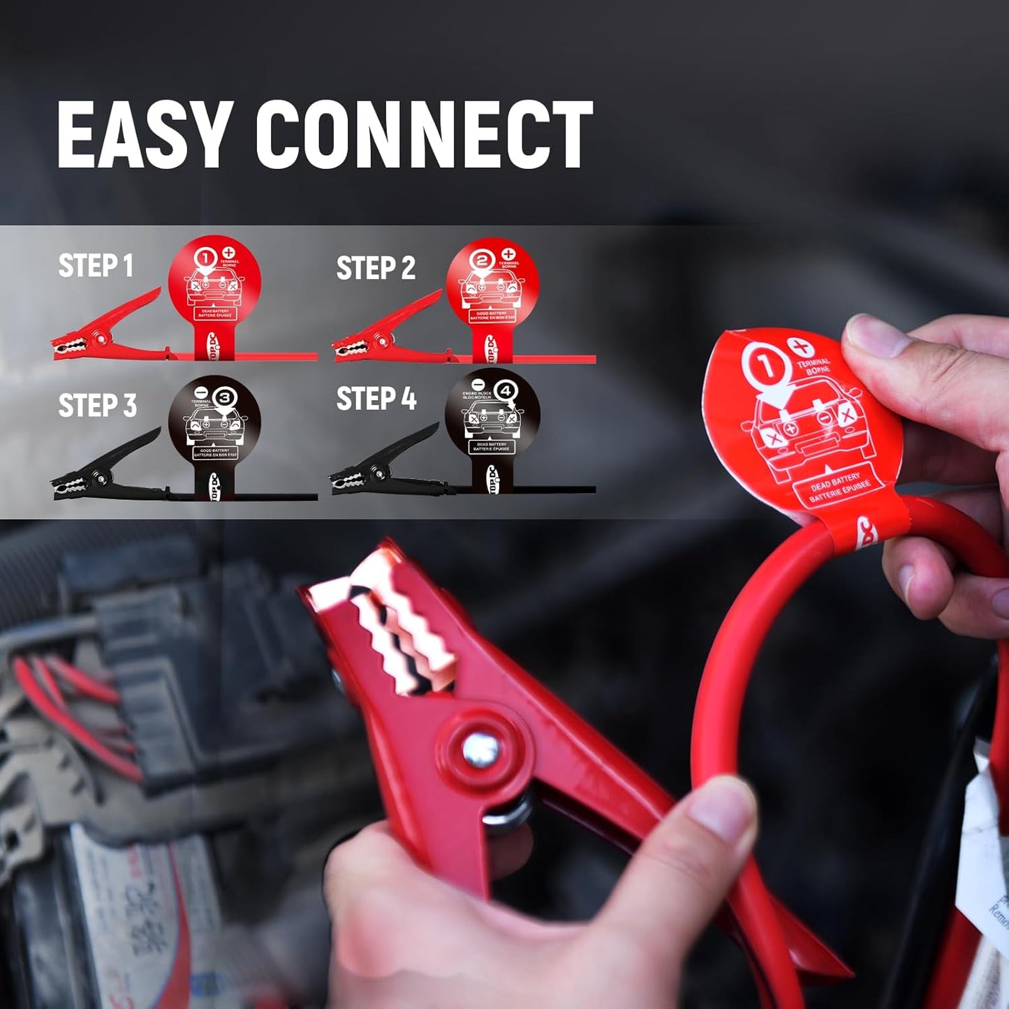 TOPDC 4 Gauge 20 Feet Jumper Cables for Car, SUV and Trucks Battery, Heavy Duty Automotive Booster Cables for Jump Starting Dead or Weak Batteries with Carry Bag, (TD-P0420)