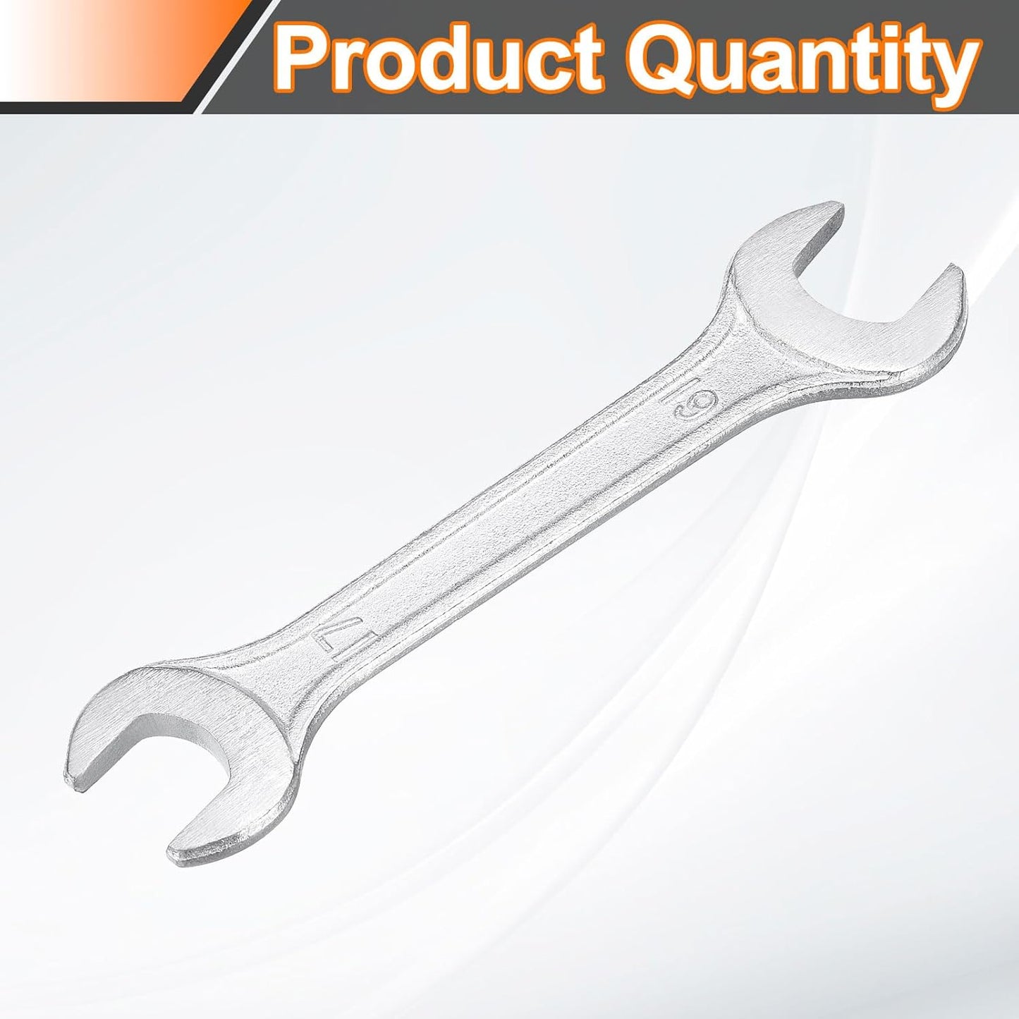 HARFINGTON Double Open End Wrench 17mm x 19mm Metric 15 Degree Offset Angle Small Flat Head Wrench Galvanizing Open Ended Spanner for Automotive Repair Furniture Assembly