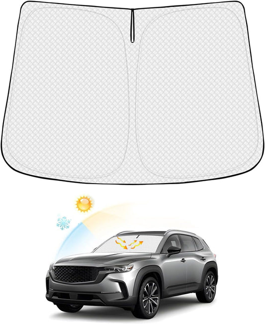 Windshield Sun Shade for Mazda CX-50 2023-2025 2026 CX50 Accessories Thicken 6-Layer Front Window Sunshade Cover Sun Visor Protector Foldable Block UV Rays Keep Vehicle Cool