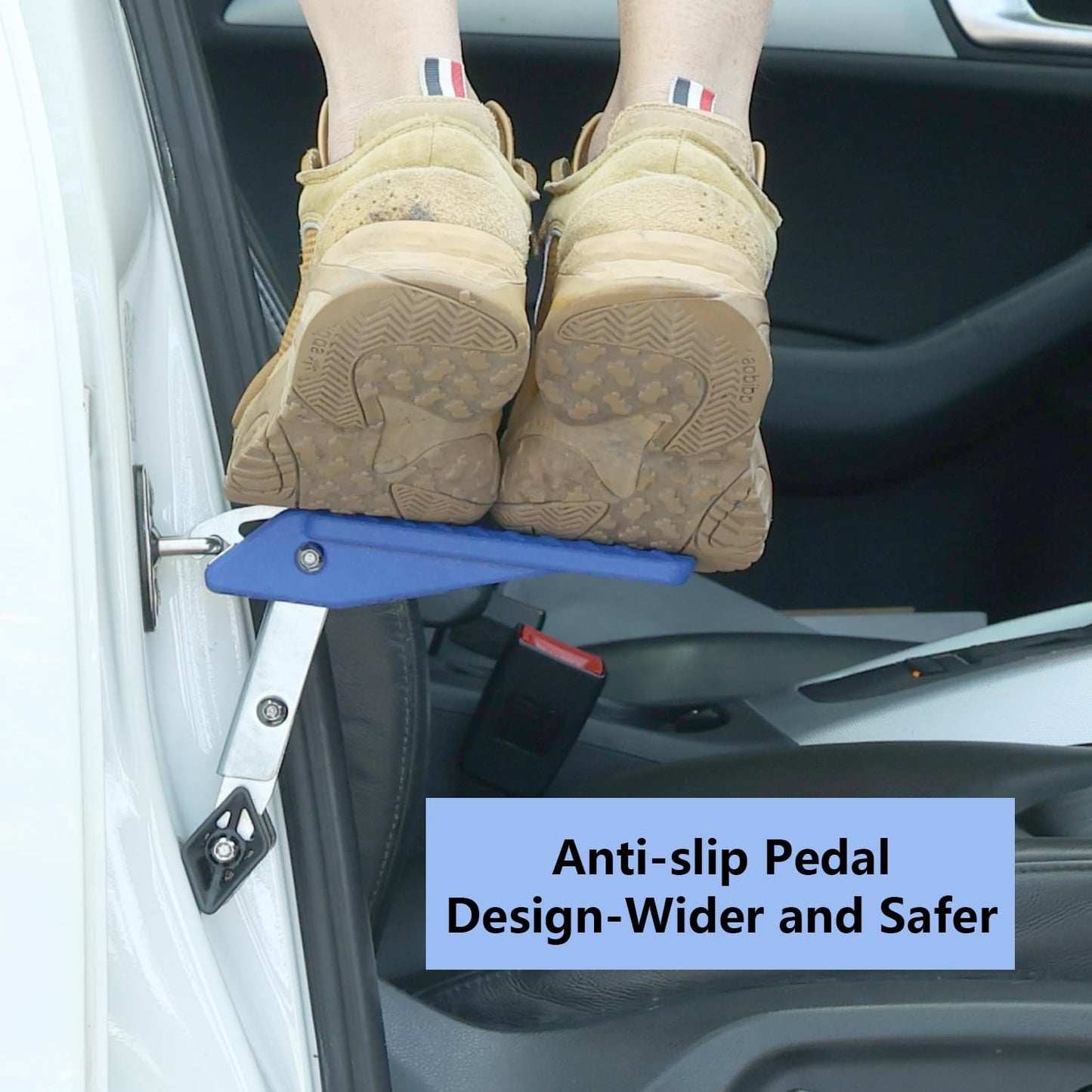 COWVIE Foldable Car Door Step Stand Pedal - Access to Vehicle's Roof Both Feet Wider Stand Pedal for Most SUV Truck Jeep, Max Load 400 Lbs