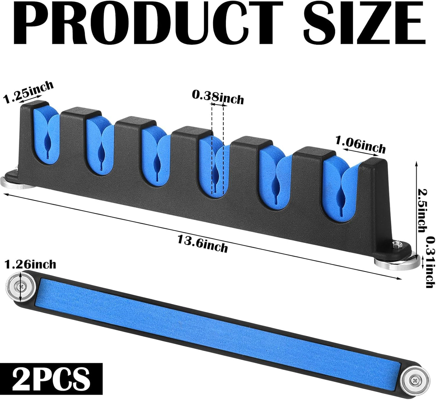 2 Pcs Magnetic Fishing Rod Holder for Car Fishing Pole Rack Vertical Rod Storage Holders for Truck Bed Boat Wall Garage Door