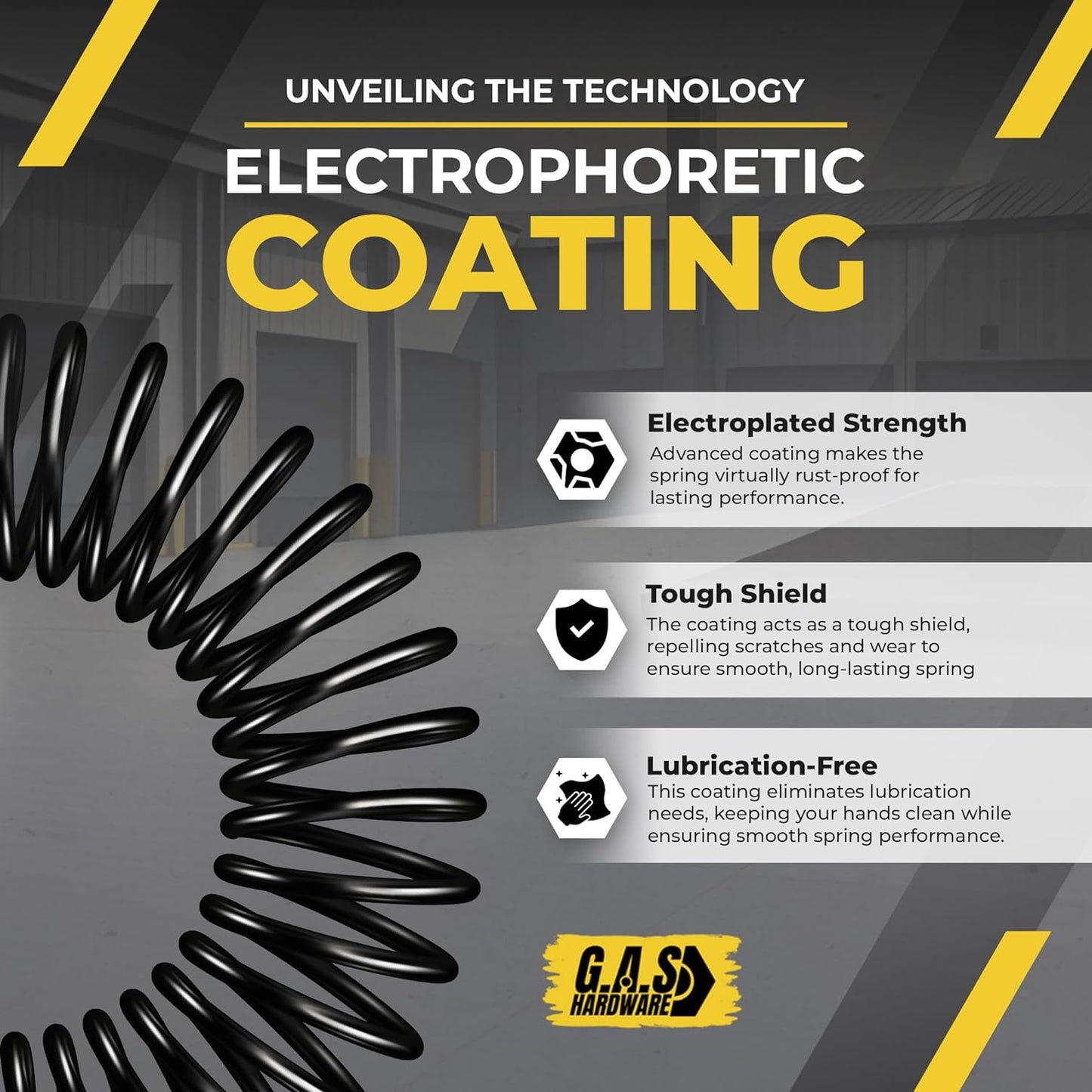 Garage Door Torsion Springs 250x2x29 Includes 1” Steel Bearing, Gloves, and Winding Bars for Left and Right Side of Garage Door Precision E-Coating 5-Year Warranty Minimum 30,000 Cycles (Pair)