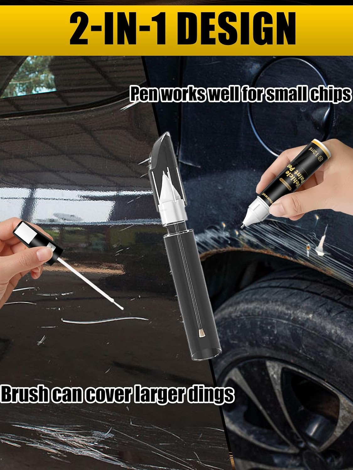 (775/9775) Iridium Silver Metallic Touch Up Paint Compatible with Mercedes-Benz, Exact Match Car Paint Pen Automotive Scratch Repair Remover Kit Quick & Easy Solution for Vehile Chips and Nicks