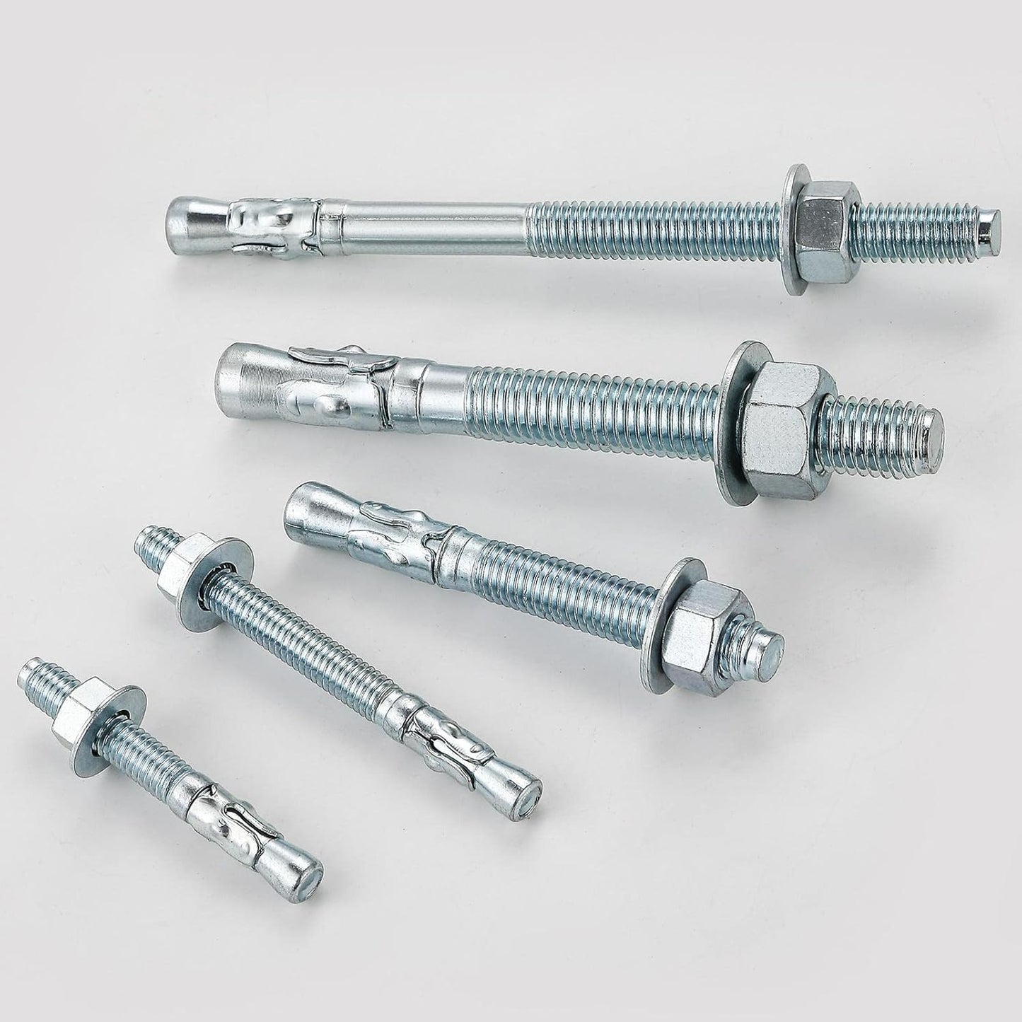 1/2x9 10Pcs Inch Standard Fasteners for Heavy-Duty Zinc Wedge Anchors for Cement and Concrete