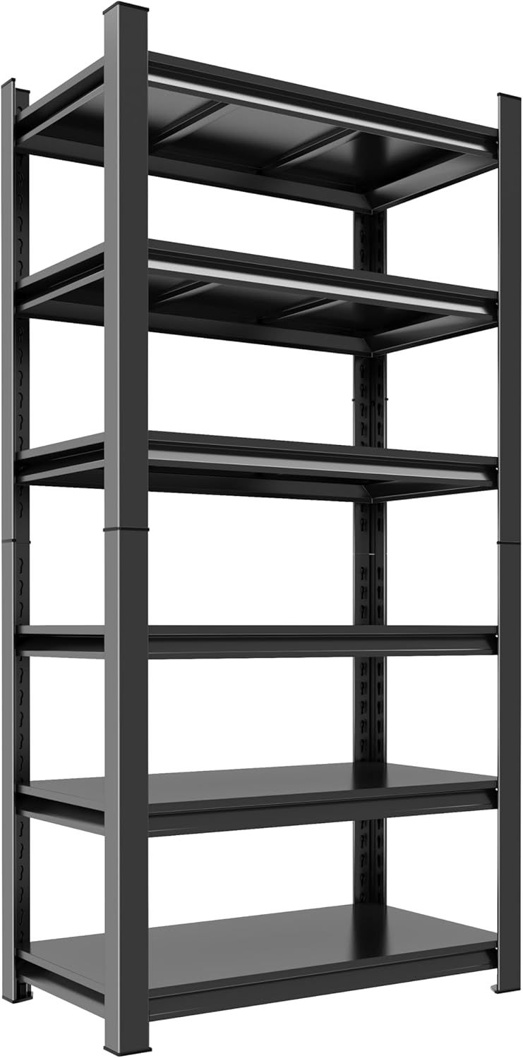 Metal Garage Shelving Unit, Heavy Duty 6-Tier Adjustable Storage Rack, Steel Shelving, 3500 lbs Capacity, Industrial Shelves for Heavy Tools and Equipment (6-Tier 82" H x 40" W x 18" D)