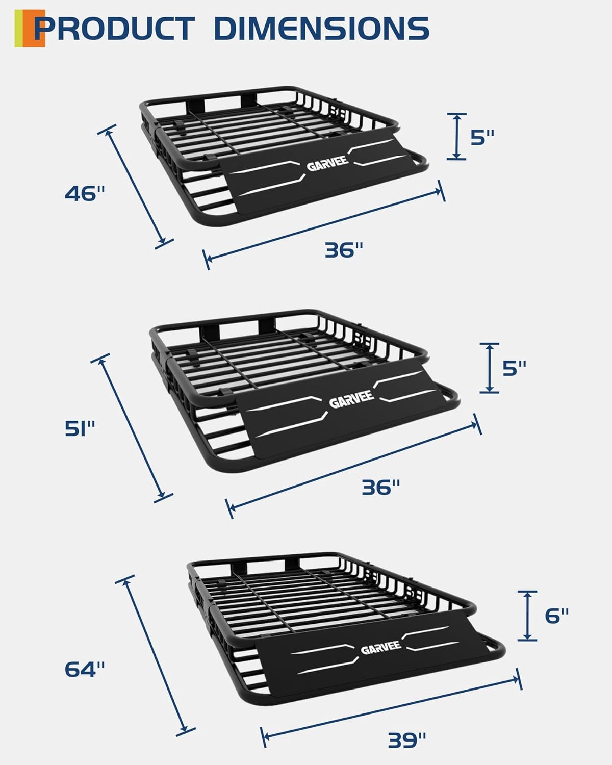 51" x 36" Universal Roof Rack Carrier Basket, 200 Lbs Capacity Car Cargo Rack with Extension Luggage Holder Basket Heavy Duty for SUVs, Trucks, Vehicles