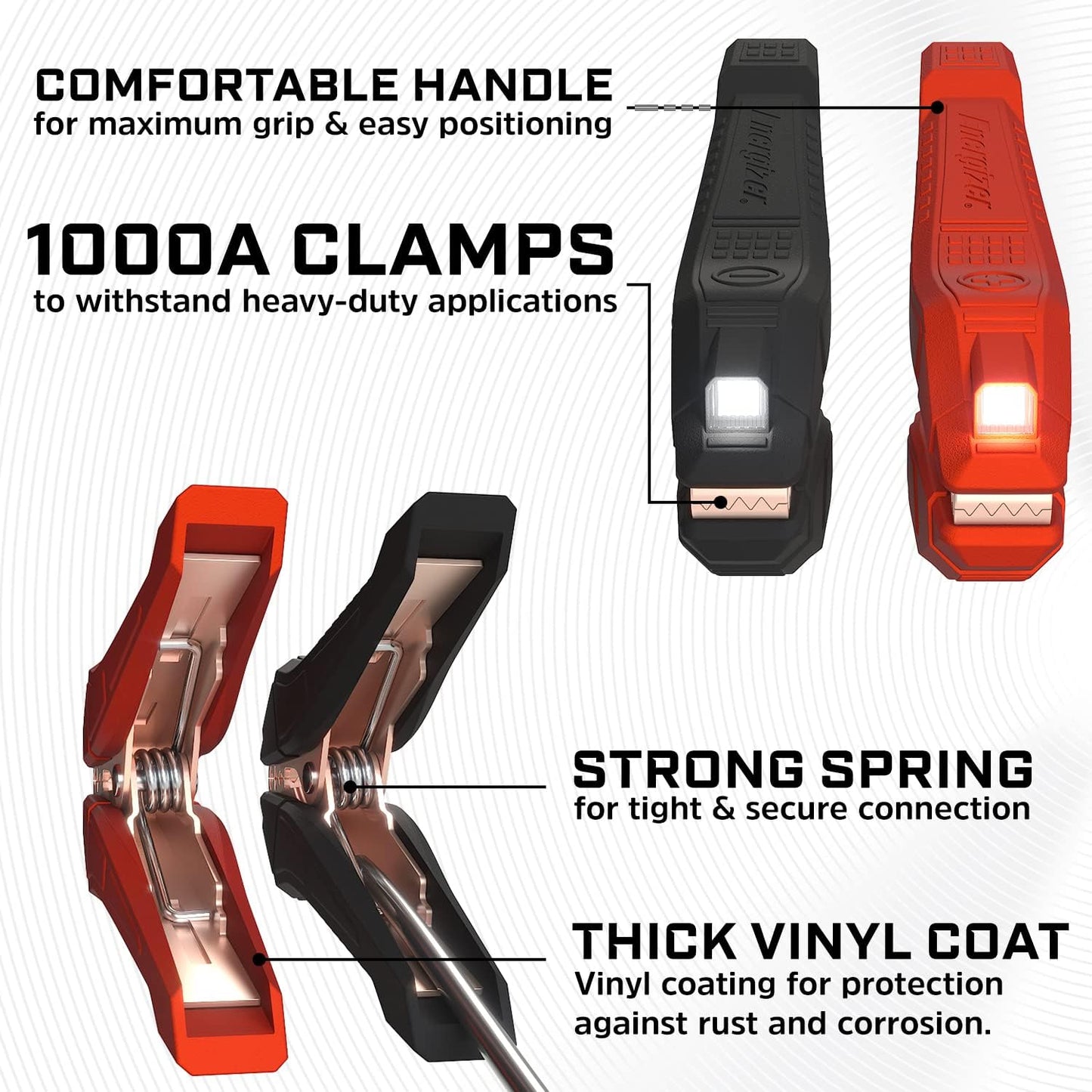 Energizer Jumper Cables for Car Battery with Built-in LED Lights, Heavy Duty Automotive Booster Cables for Jump Starting Dead or Weak Batteries - Carrying Bag Included (20-Feet (2-Gauge)