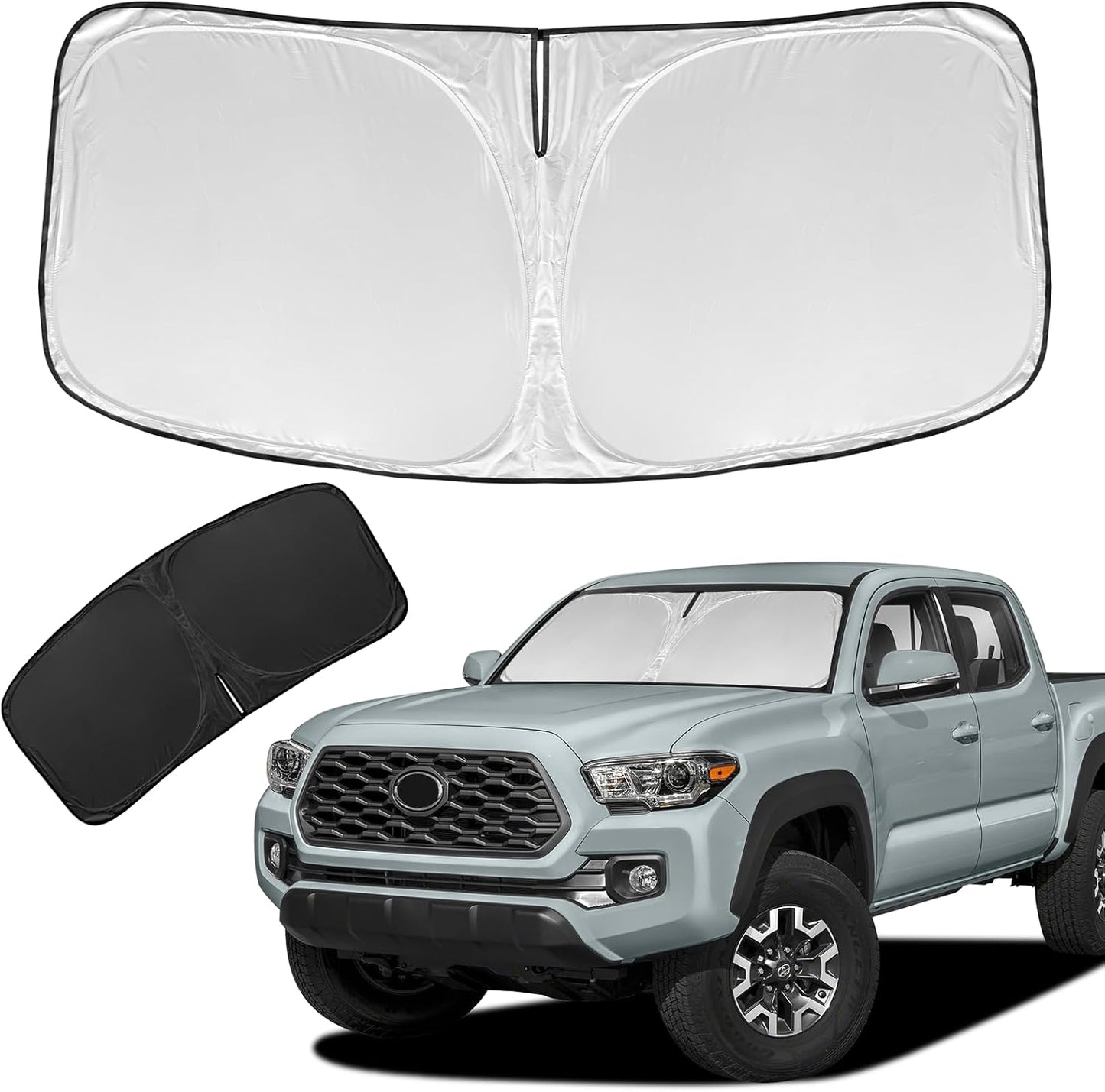 for Toyota Tacoma 2016-2023 2024 2025 2026 Sun Shade Sunshade Windshield Cover - 4 Layers Front Window Shade Custom Fit Tacoma 2Dr 4Dr Pickup Sun Visor 240T Shade Blocks UV Rays Car Accessories