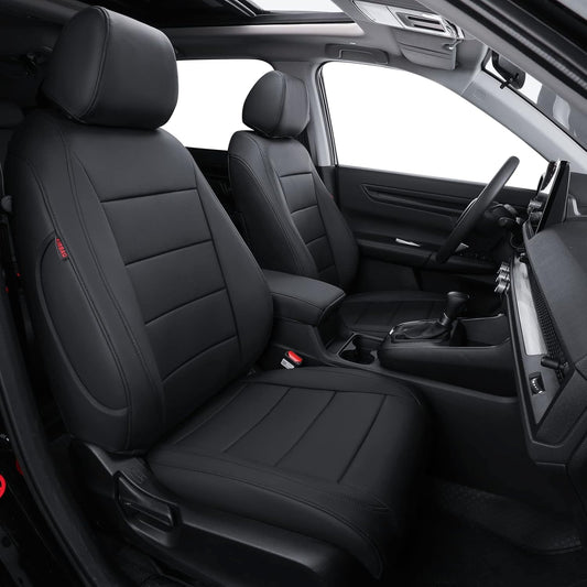 coverdream CRV Leather Seat Covers Fit for 2023 2024 2025 2026 Honda CR-V LX,EX,EX-L,Sport Series,Hybrid,Trailsport,Fully Covered,Airbag Compatible Waterproof Car Seat Protector (Full Set,Black)
