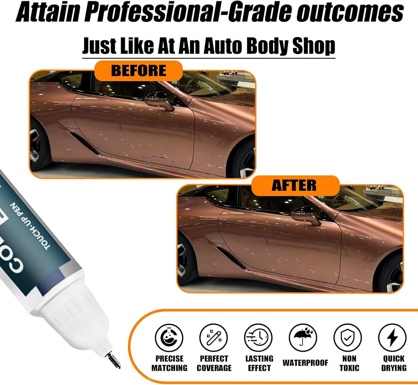 Copper Cres(4Y5) Touch Up Paint for Lexus, Car Paint Pen Scratch Repair Two-In-One Touch Up Paint, Premium Car Scratch Remover for Deep Scratches