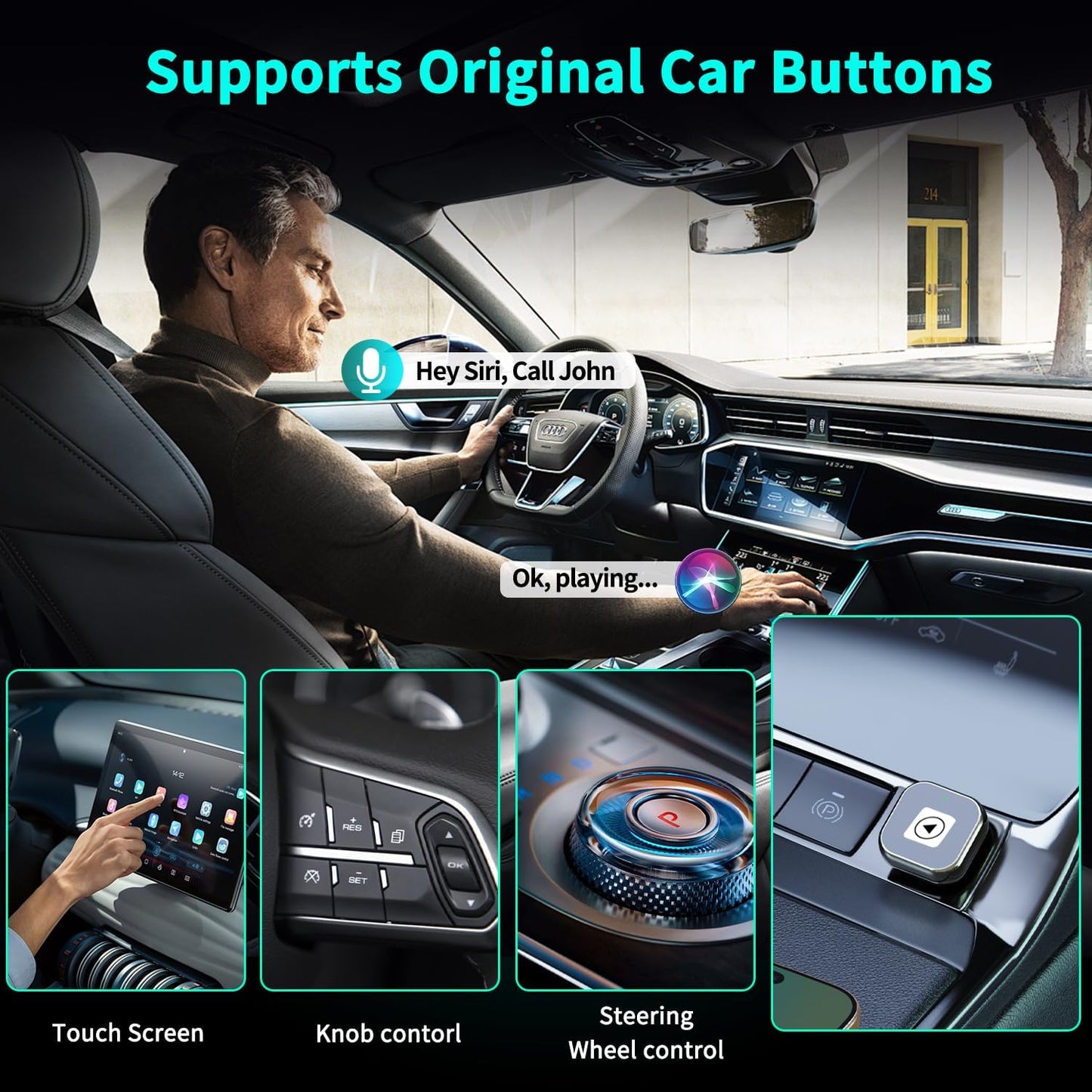 Wireless CarPlay Adapter for iPhone - Mini USB Design, Plug & Play, Auto Connect,Convert Wired to Wireless CarPlay in Seconds, iOS 10+ Compatible (2025 Upgrade) for Cars 2016+(Silver)