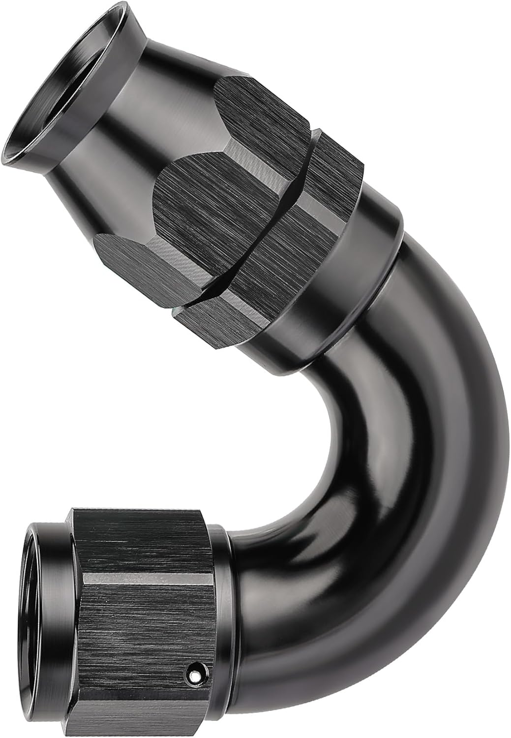 EVIL ENERGY 8AN 150 Degree PTFE One Piece Full Flow End Hose Fitting Aluminum Black