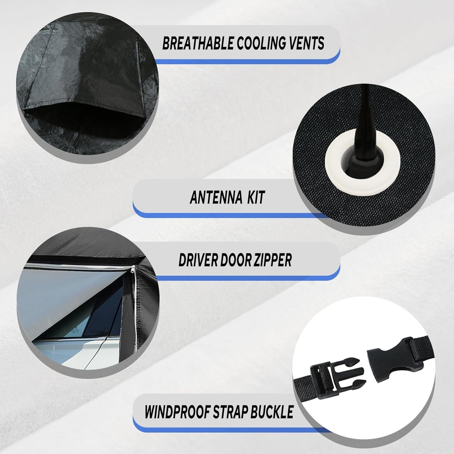 10-Layer Car Cover Waterproof All Weather for Automobiles, Universal Fit for BMW 4/5/6/7 Series, Ford Mustang, Mercedes E/S-Class, Toyota Camry, Sedan 186"-195" L, Size A5 (See Size Chart)