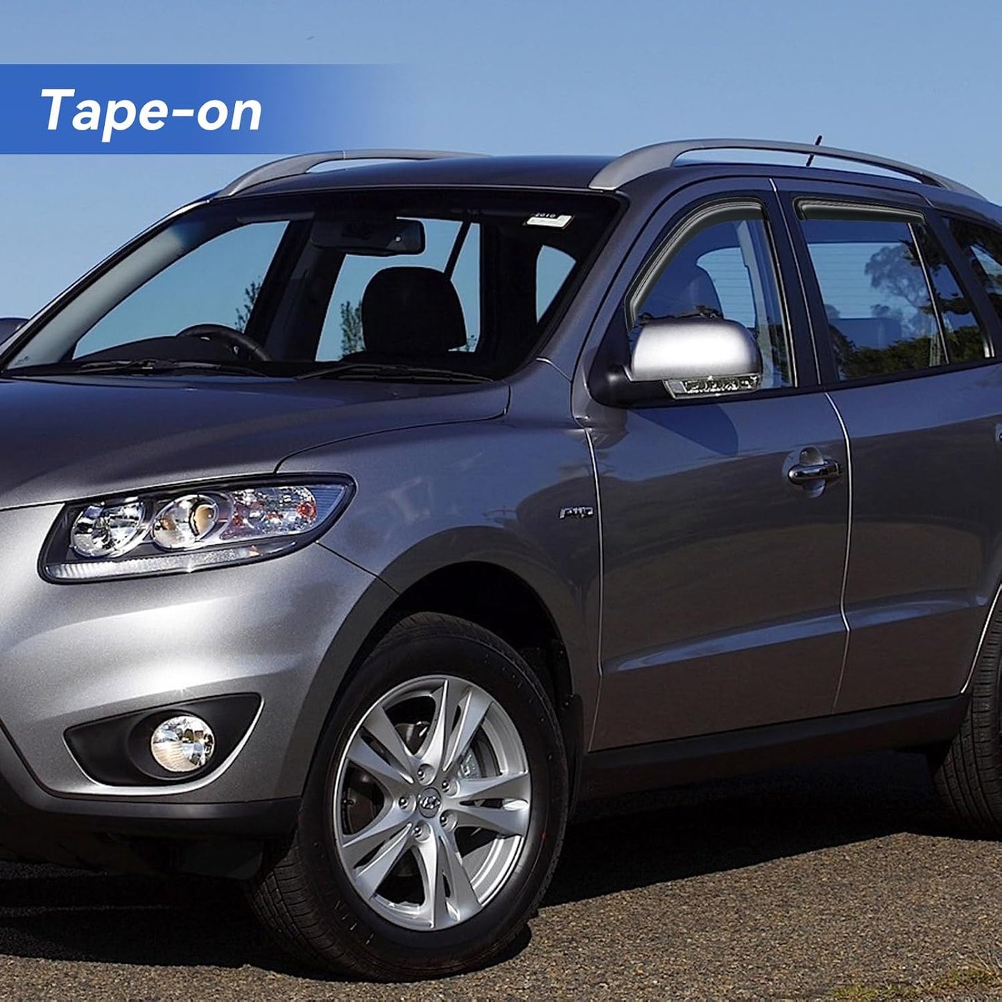 Window Visors Rain Guards for 2007-2012 Hyundai Santa Fe, Out-Channel Window Vent Wind Deflectors Visors Shades for 07-12 Hyundai Santa Fe