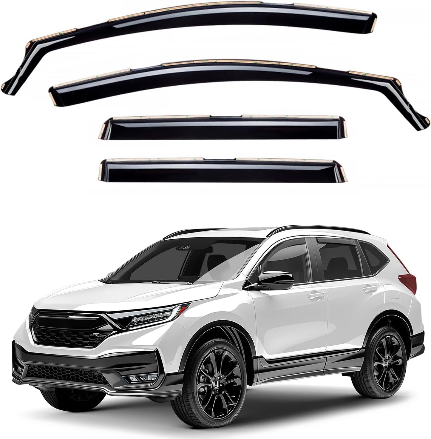 Window Deflectors Smoke Tinted in-Channel Side Window Vent Visor Deflectors Rain Guards Compatible with CR-V 2017-2022 - 4pcs. GW0217
